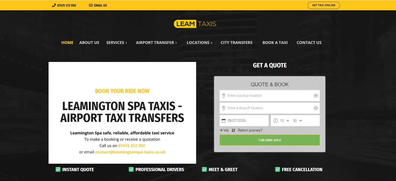 Leam Taxis local search and booking campaign